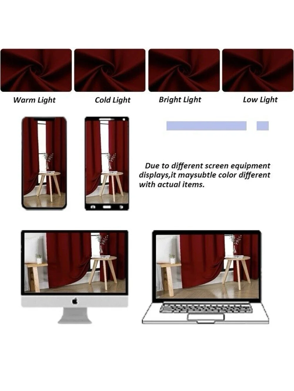 Simplebrand blackout curtains In Red 40”x96”  2 Panels